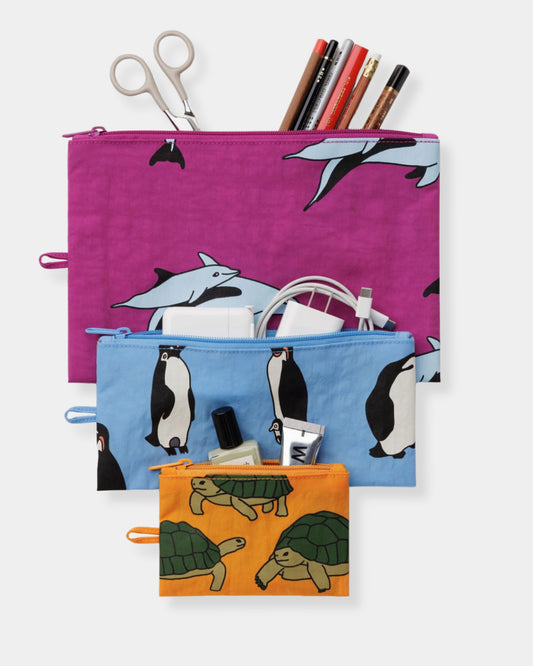 FLAT POUCH SET - VACATION ANIMALS