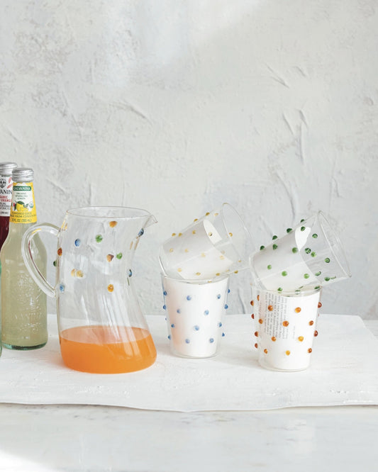 YELLOW DOT - 13oz HANDMADE GLASSWARE