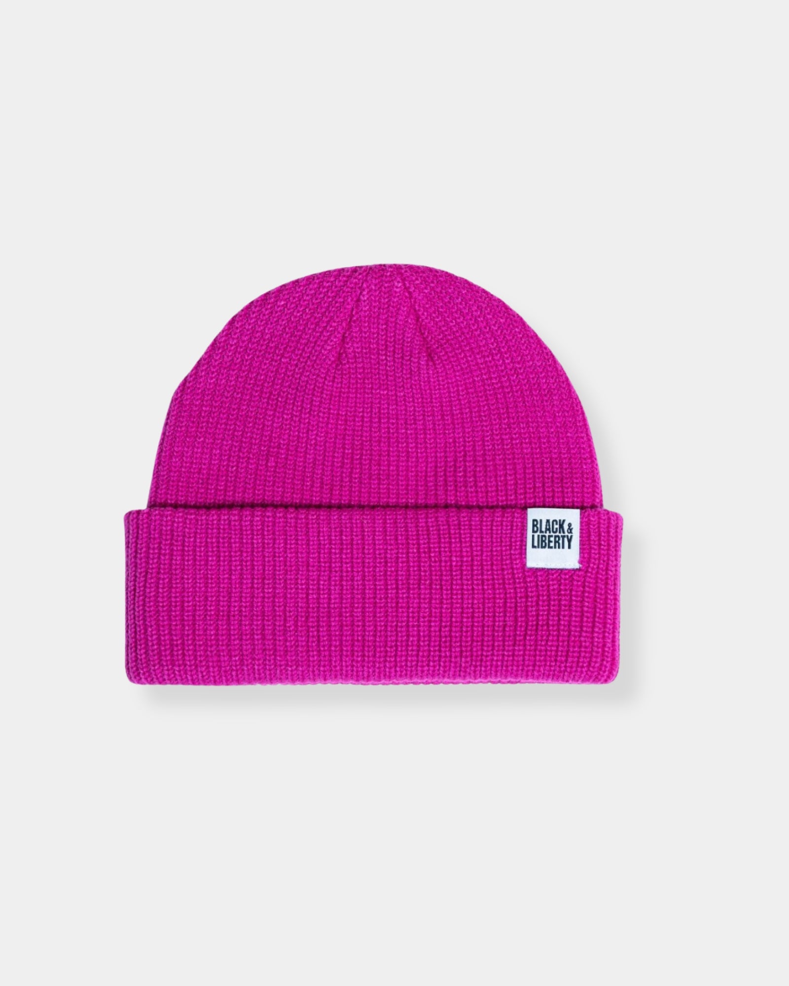 RIB KNIT BEANIE - BERRY