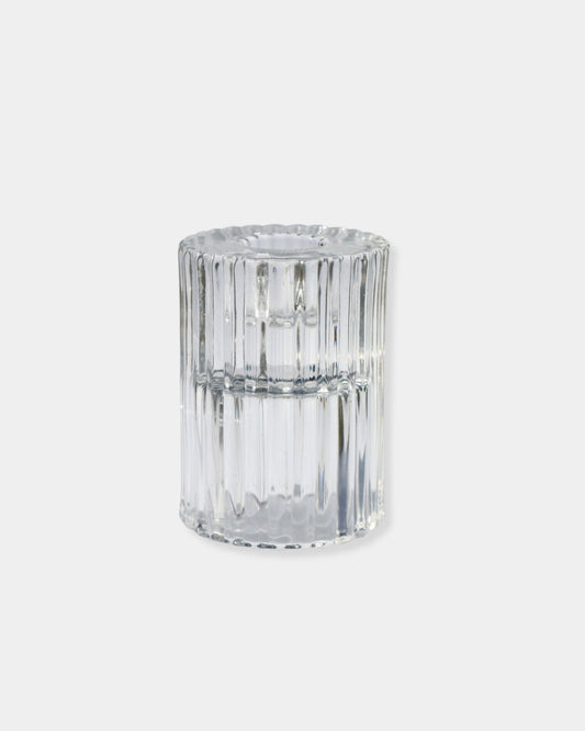 CLEAR RILLO CANDLE HOLDER