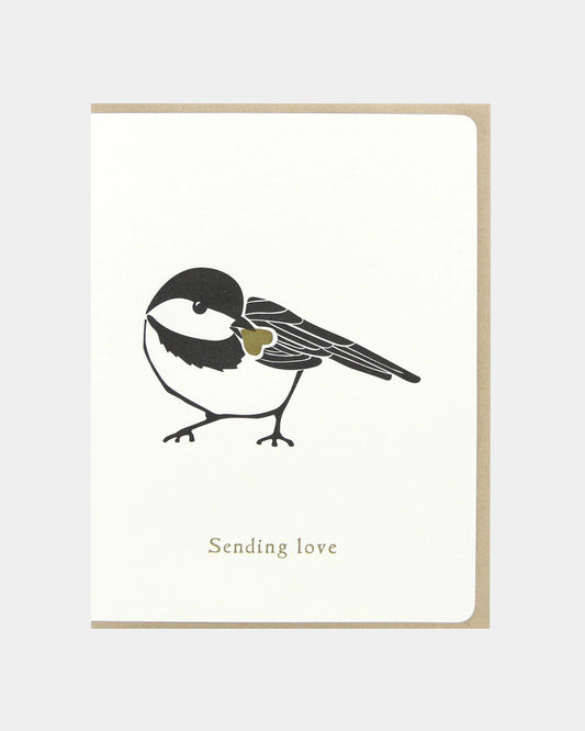 CHICKADEE SENDING LOVE - CARD