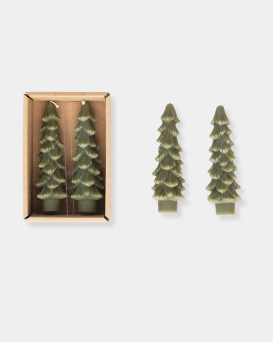 TREE UNSCENTED TAPER CANDLES - SET 2