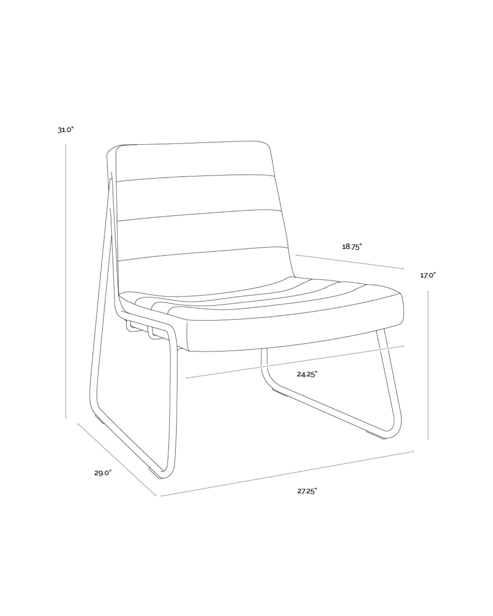 ANTON LOUNGE CHAIR - BRAVO COGNAC
