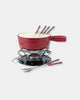 CAST IRON FONDUE SET - CHERRY RED