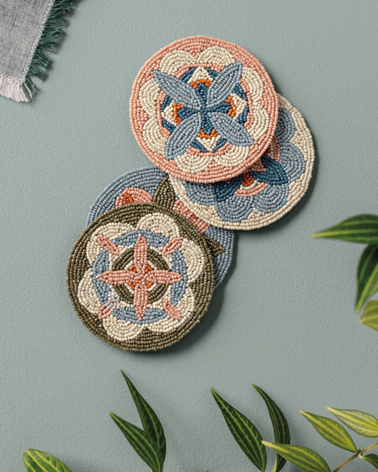 DISCO BEADED COASTER SET/4