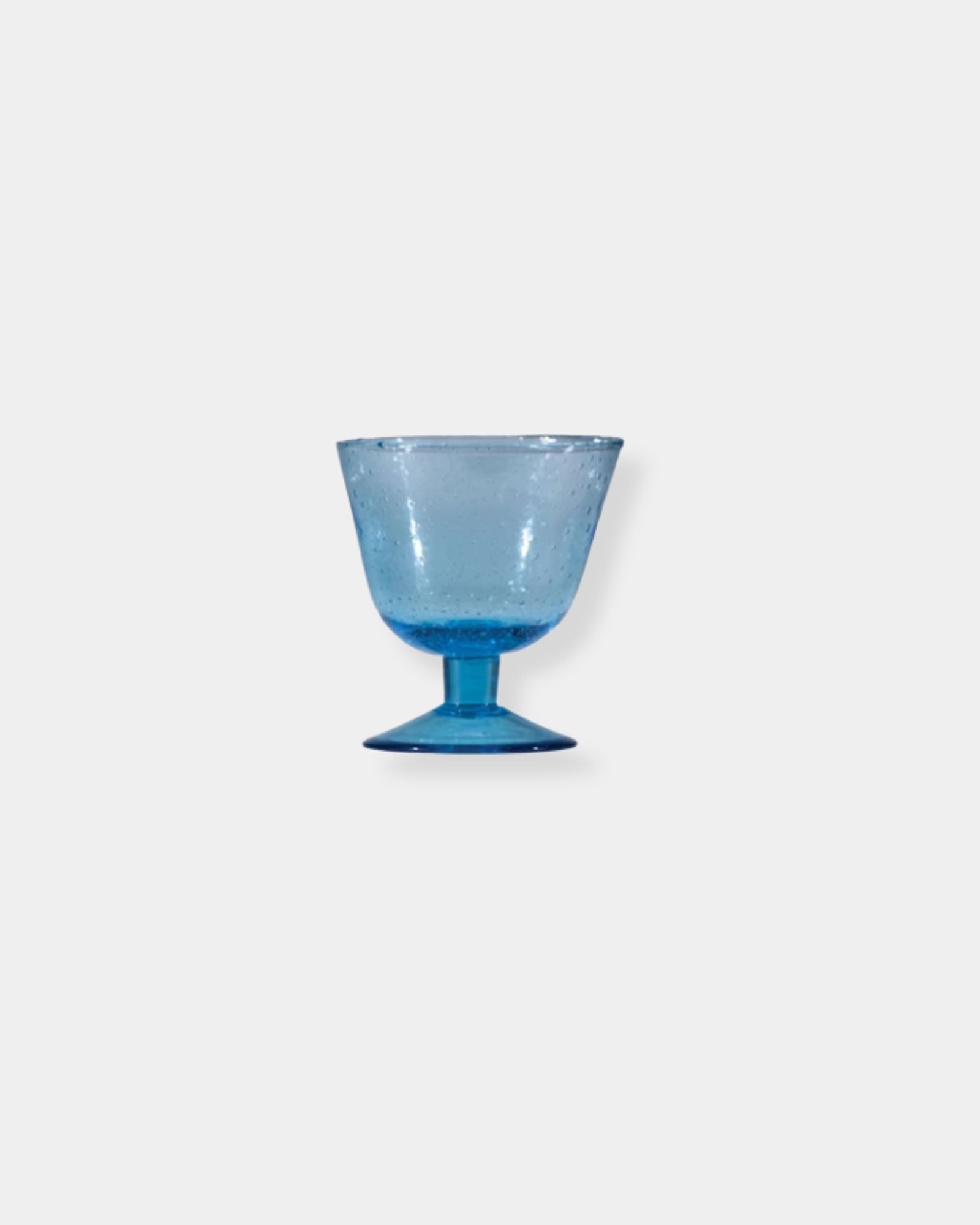 HANDBLOWN STEMMED DRINKING GLASS - LIGHT BLUE