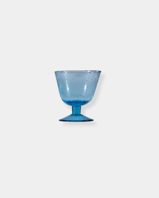 HANDBLOWN STEMMED DRINKING GLASS - LIGHT BLUE