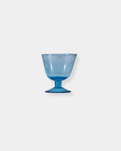HANDBLOWN STEMMED DRINKING GLASS - LIGHT BLUE