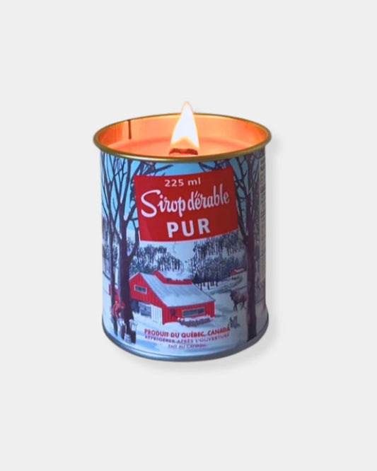 MAPLE SYRUP WOOD WICK CANDLE - 225ml TIN CAN