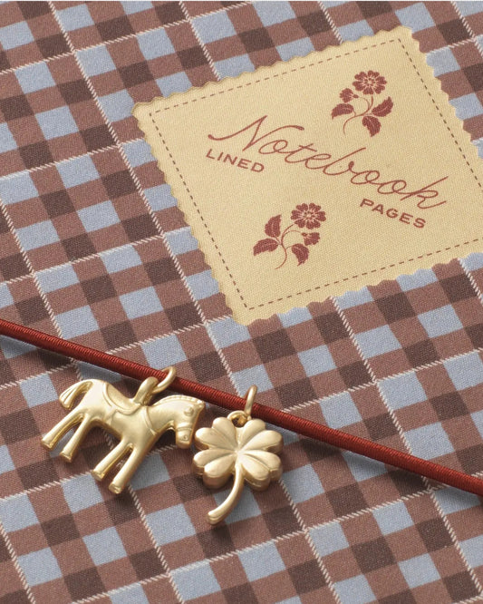 FABRIC LINED NOTEBOOK - PETALS & PLAID