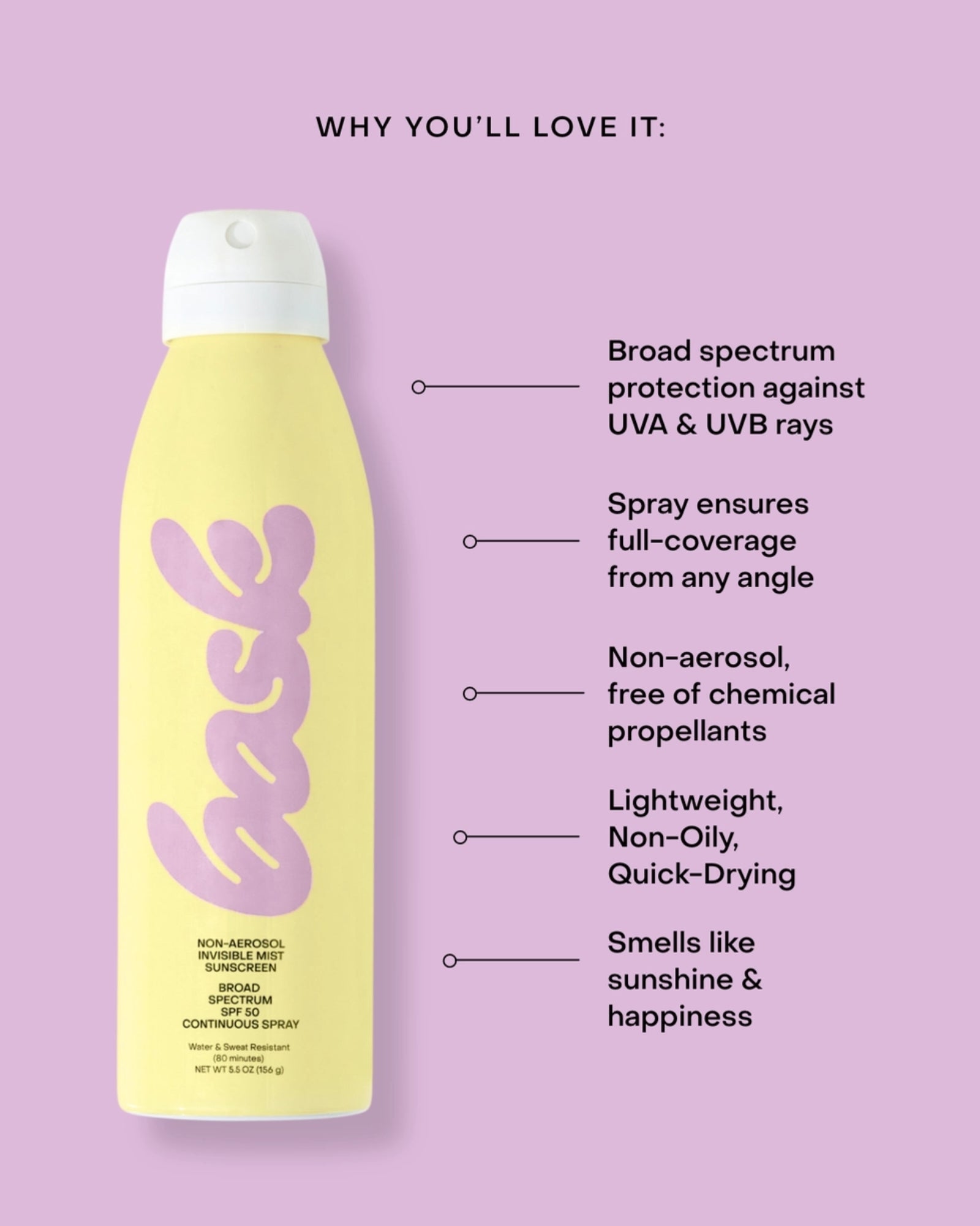 BASK SPF 50 NON-AEROSOL SPRAY SUNSCREEN