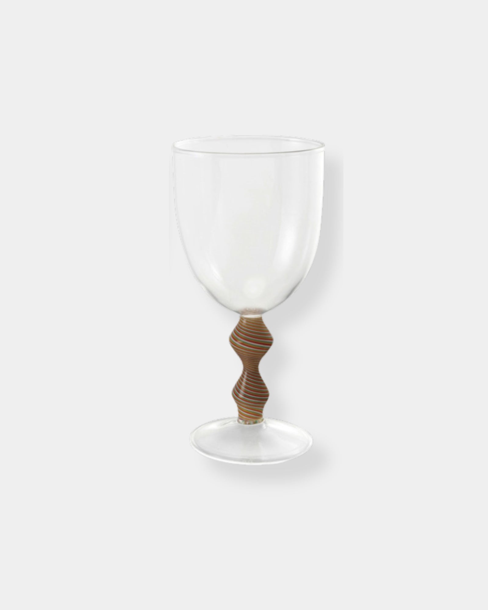 WINE GLASS - ORANGE SWIRL STEM