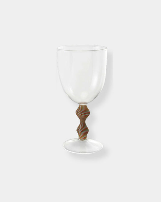 WINE GLASS - ORANGE SWIRL STEM