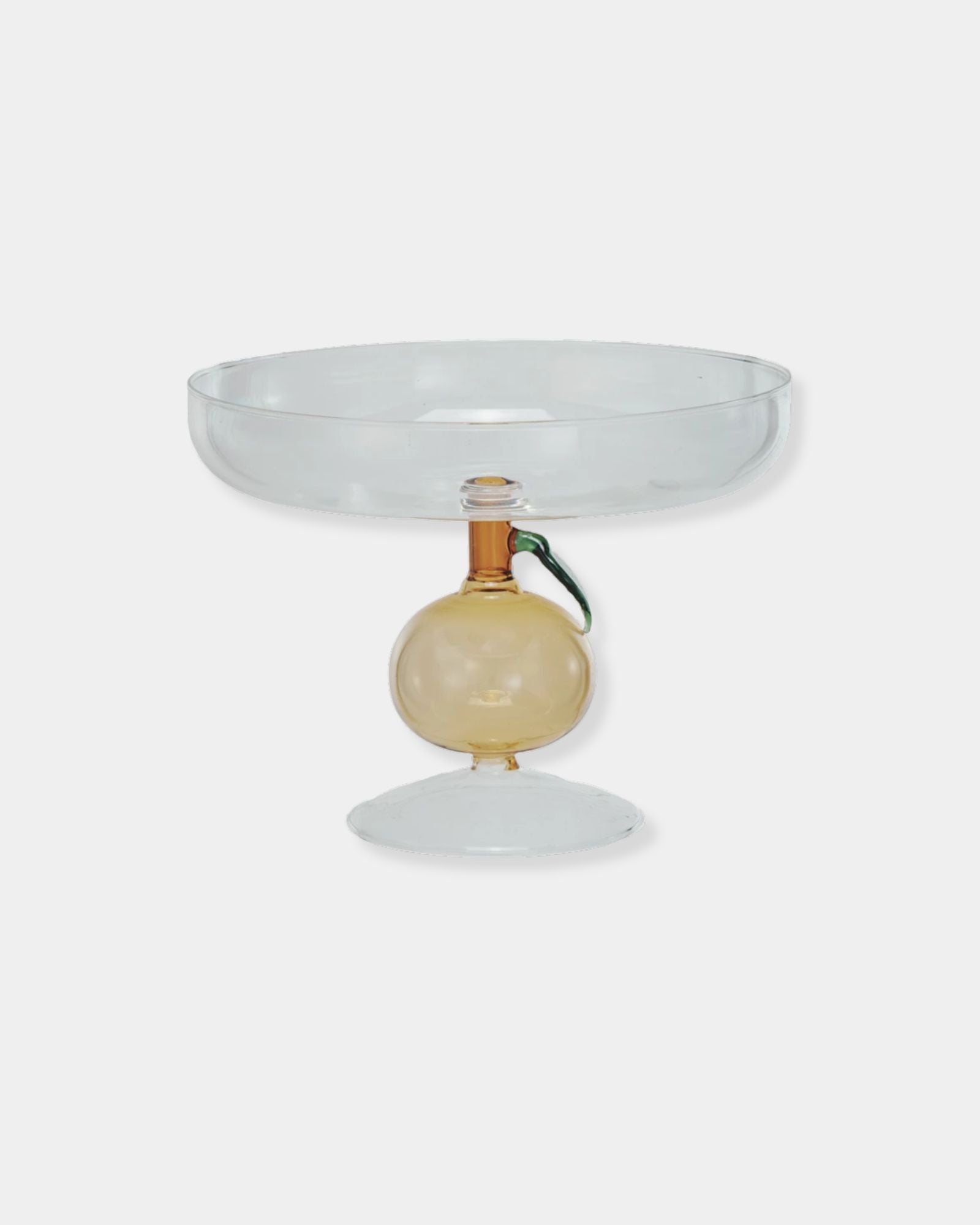 ORANGE SHAPED GLASS PEDESTAL