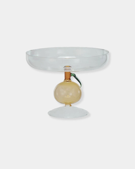 ORANGE SHAPED GLASS PEDESTAL
