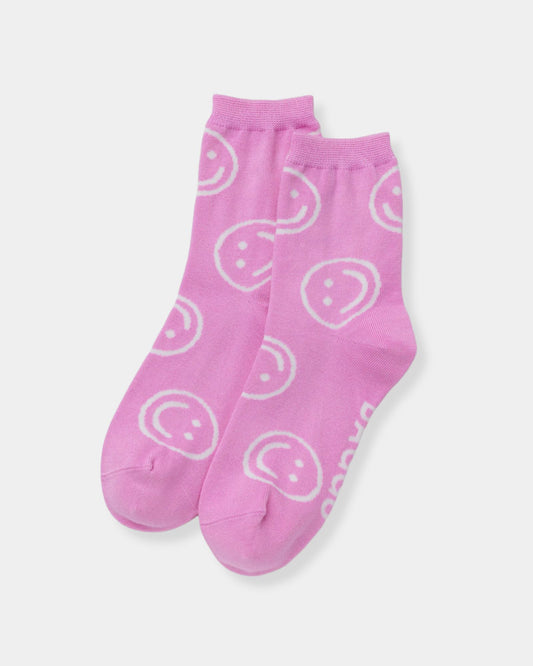 CREW SOCK - PINK HAPPY