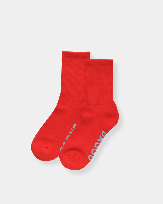 O/S RIBBED SOCK - CANDY APPLE