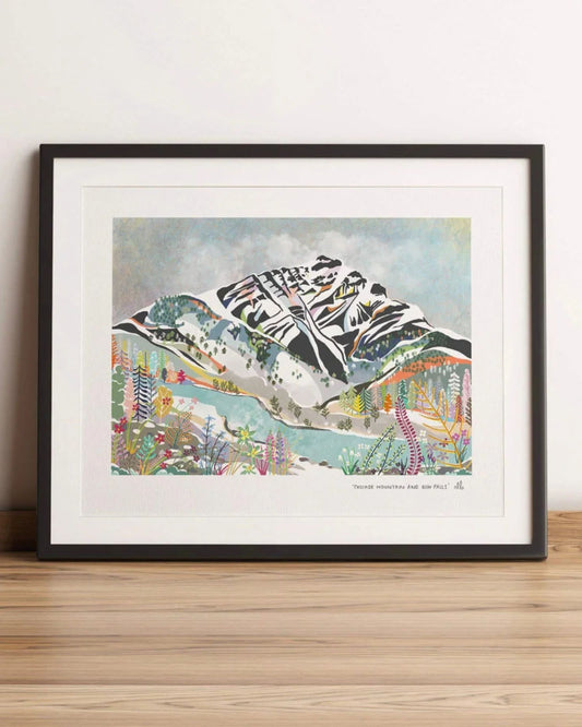 CASCADE MOUNTAIN & BOW FALLS 8X10 - PRINT