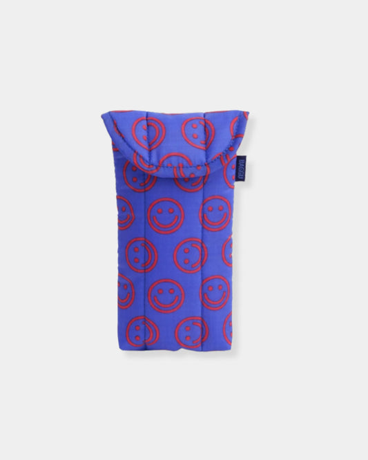 PUFFY GLASSES SLEEVE - MINI COBALT HAPPY