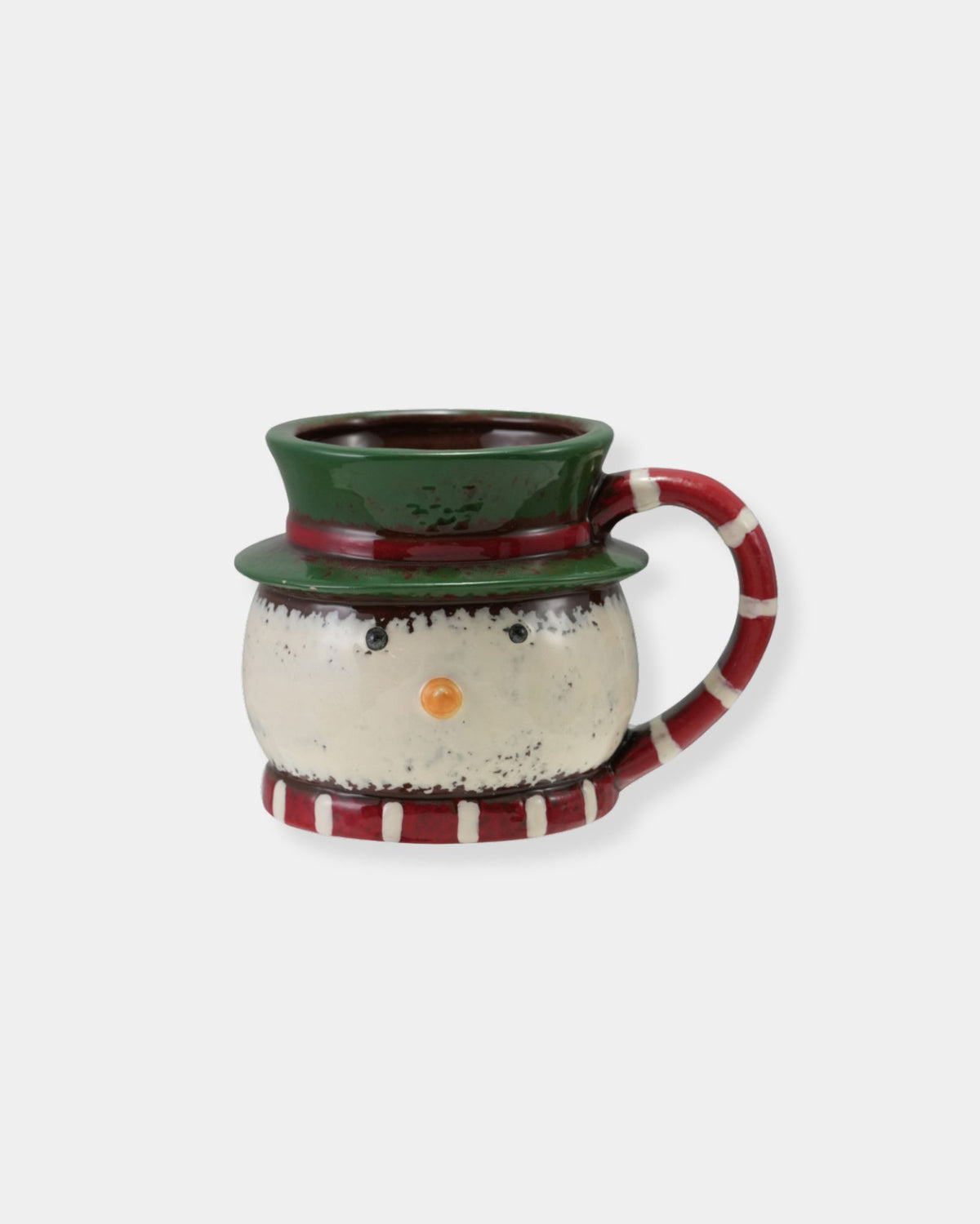 HAND PAINTED CERAMIC SNOWMAN MUG