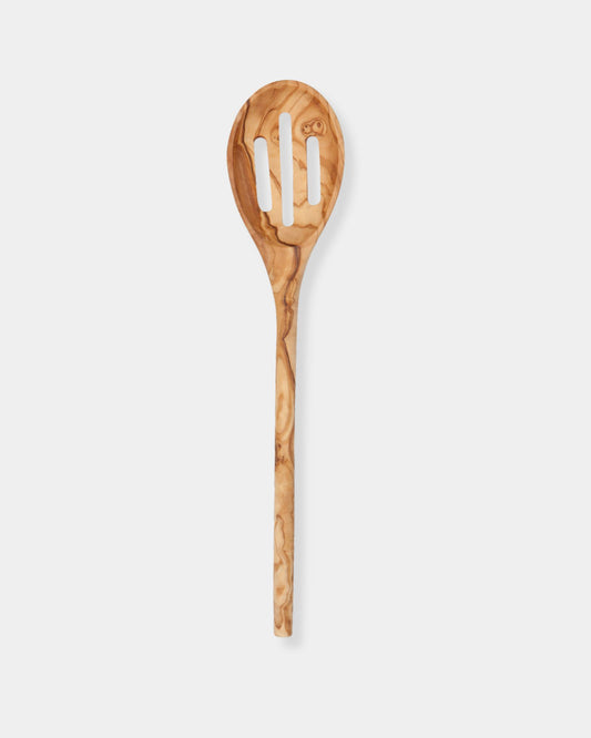 SLOTTED OLIVE WOOD SPOON