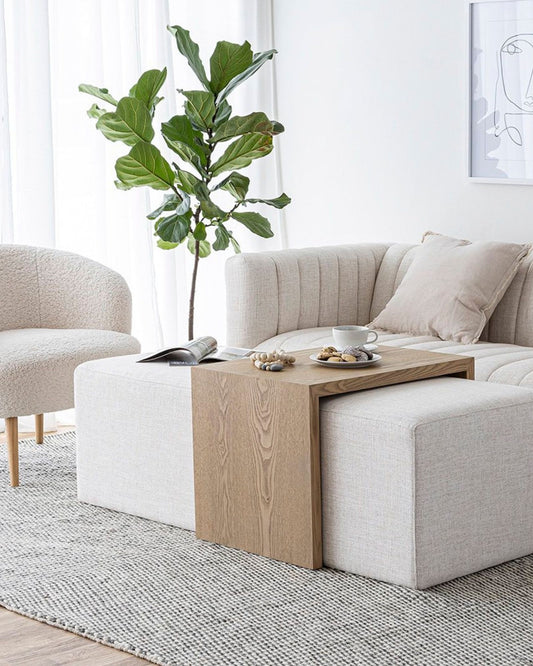 FOREST COFFEE TABLE - CREAM - BLONDE OAK