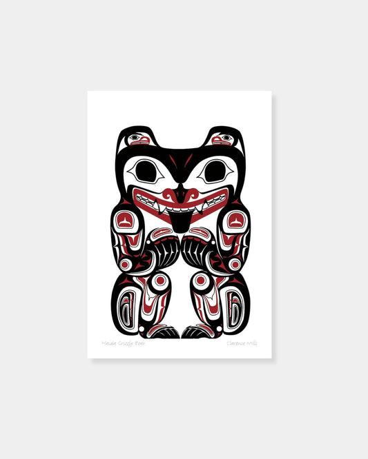 HAIDA GRIZZLY BEAR - 11x14 MATTED ART CARD