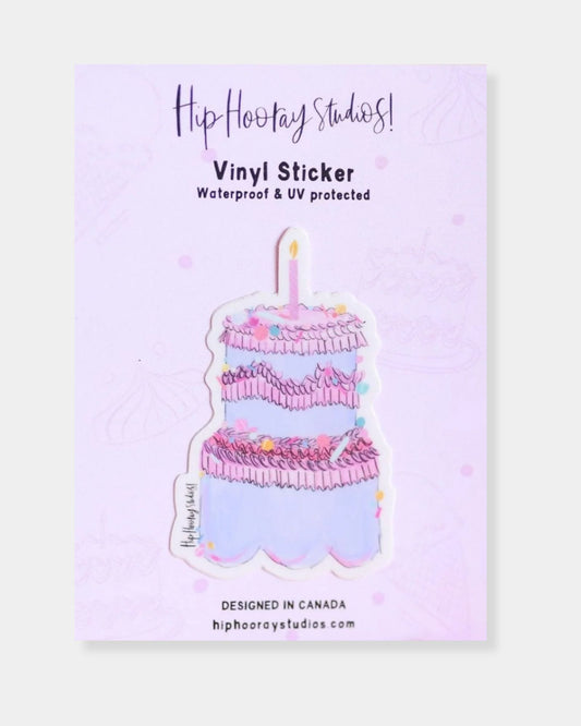 HIP HOORAY CAKE STICKER