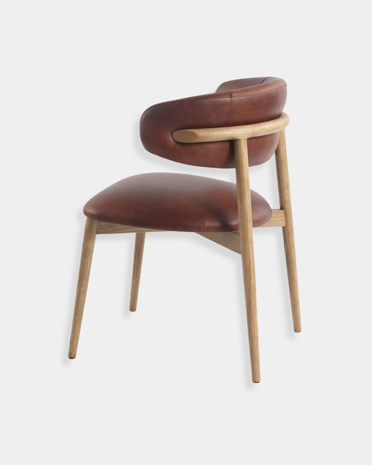 MILO LEATHER CHAIR - TOBACCO