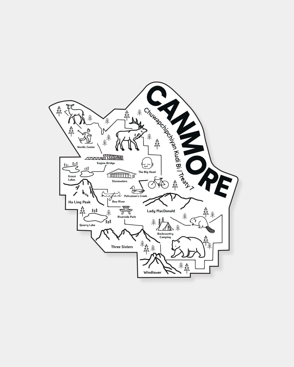 CANMORE MAP - STICKER | Stonewaters