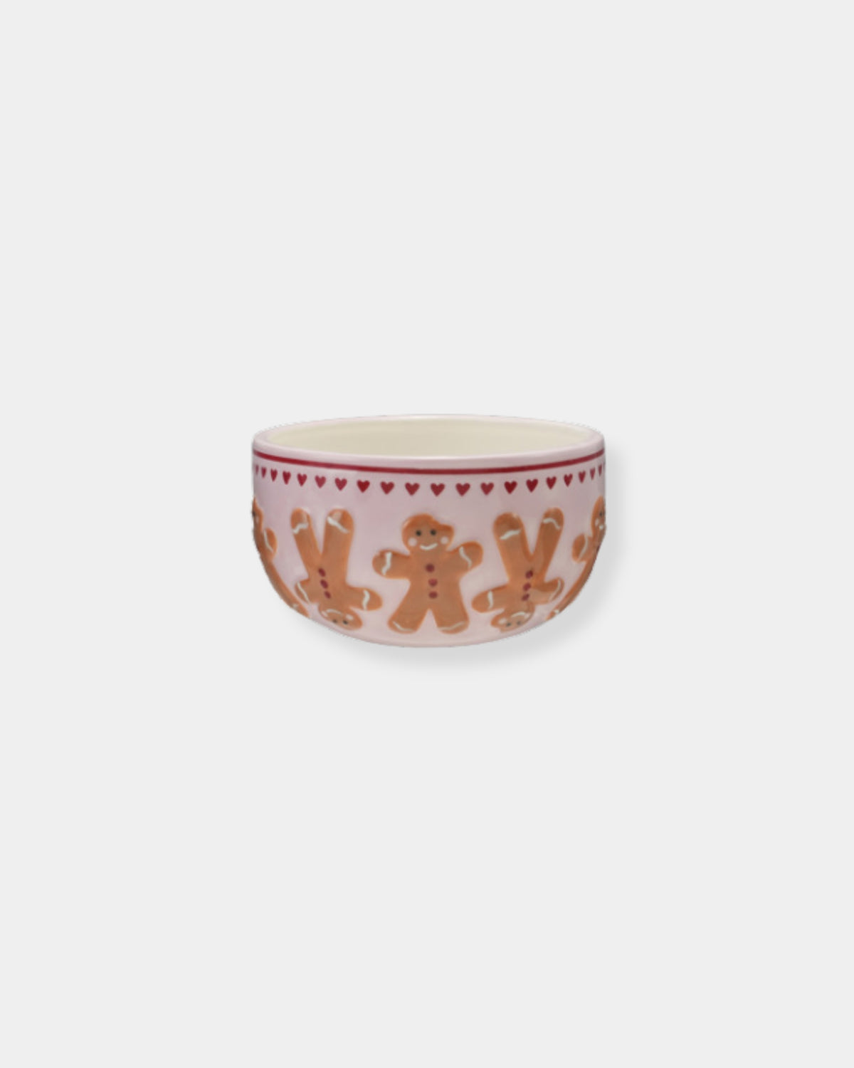 STONEWARE BOWL - PINK GINGERBREAD
