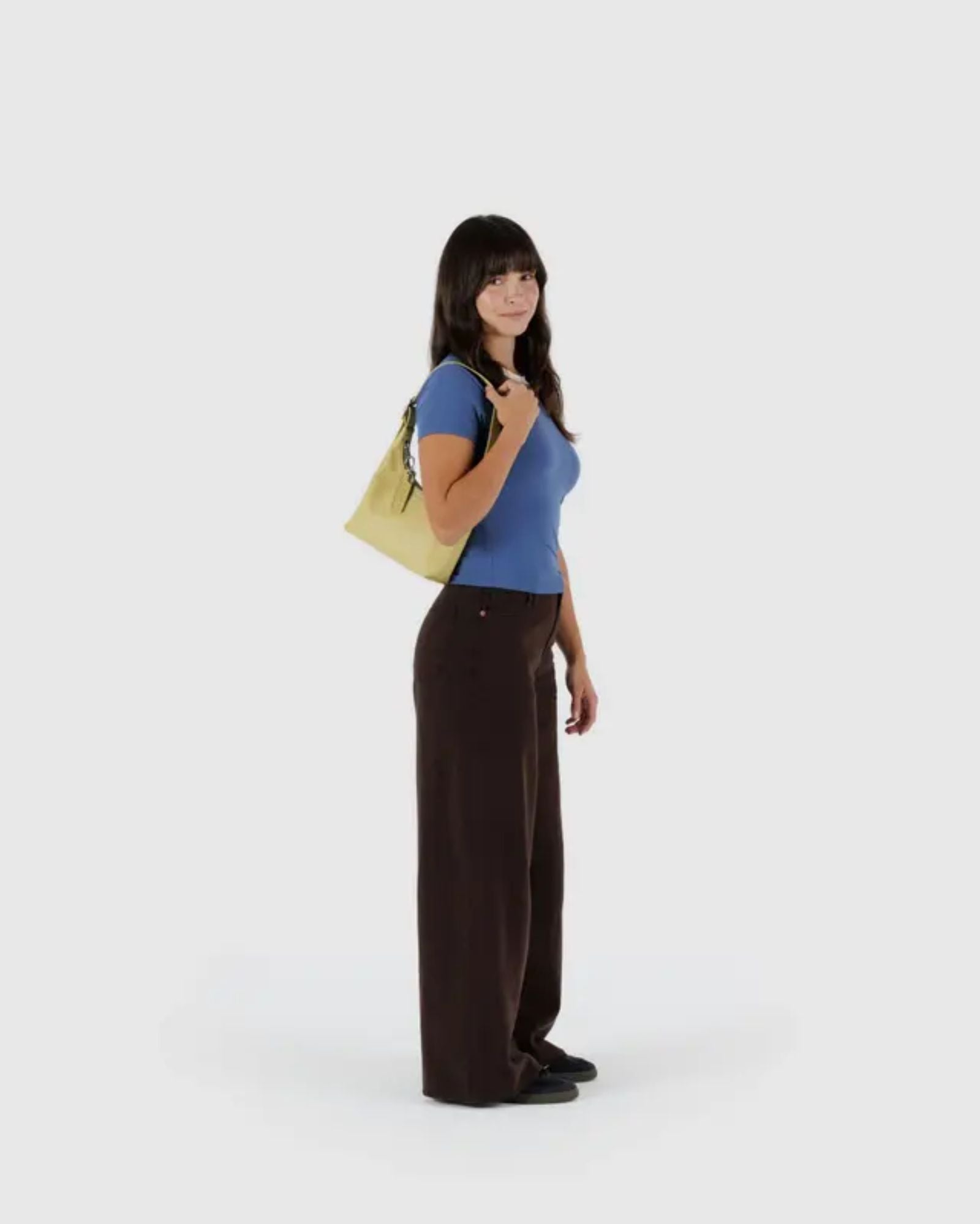 MINI RECYCLED LEATHER SHOULDER BAG - STRAW