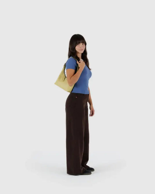 MINI RECYCLED LEATHER SHOULDER BAG - STRAW