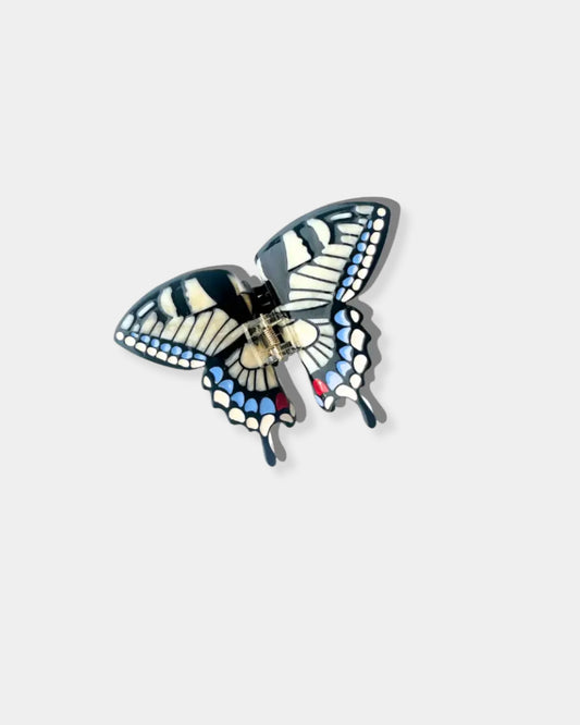 WHITE SWALLOWTAIL BUTTERFLY - CLAW HAIR CLIP