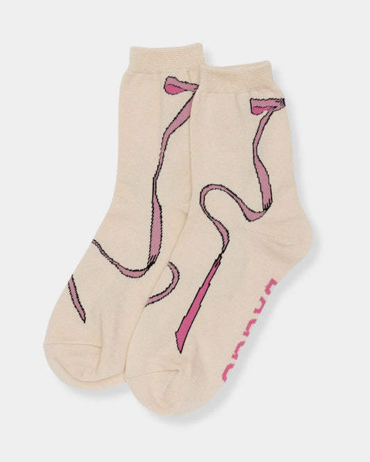 CREW SOCK - PINK BOW