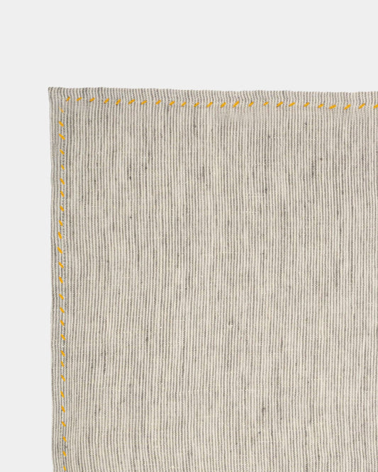 SET 4 LINEN PINSTRIPE PLACEMAT - GREY