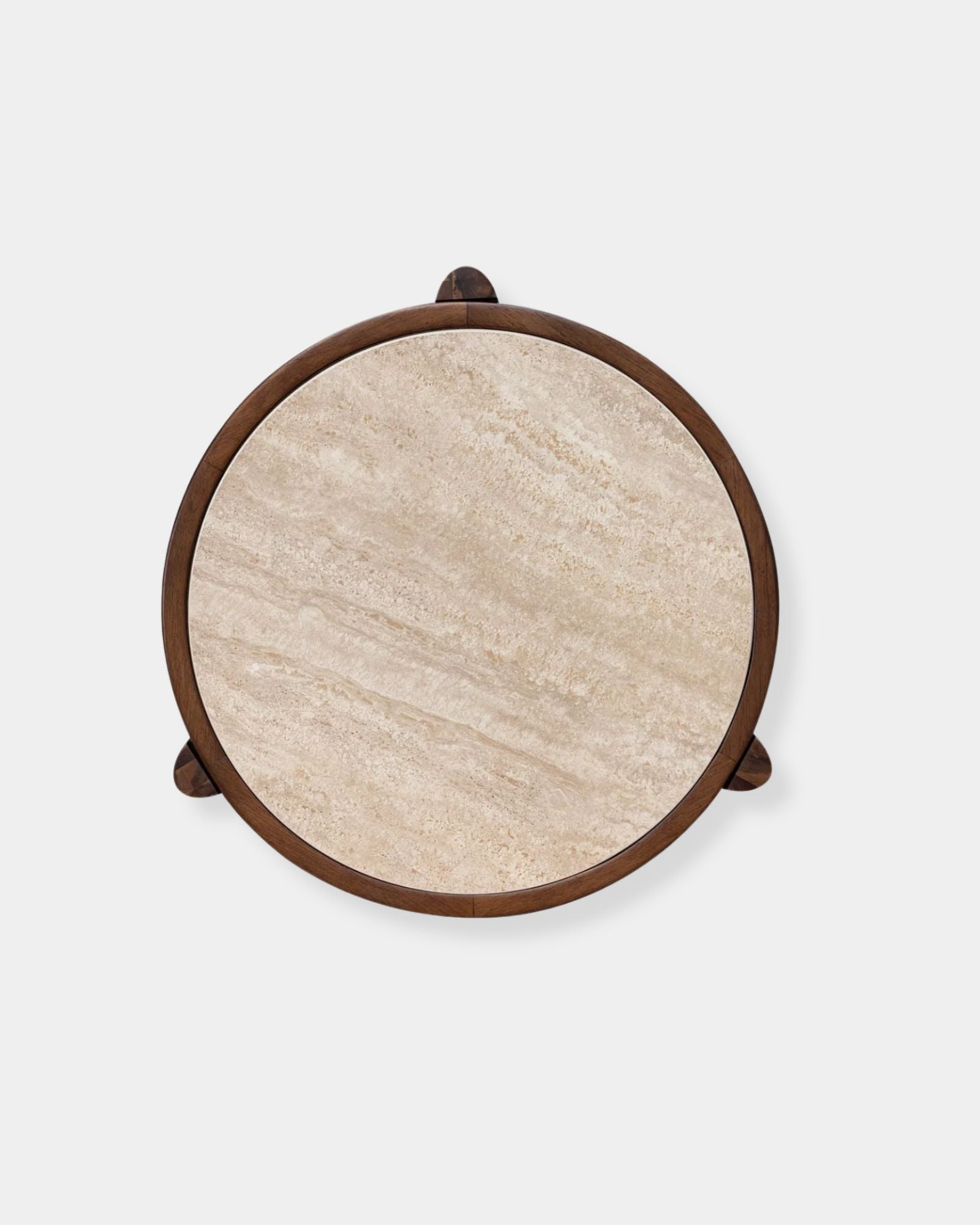 REMIX ROUND SIDE TABLE TRAVERTINE