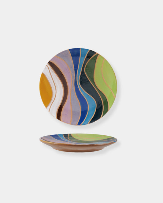 RAINBOW STONEWARE PLATE