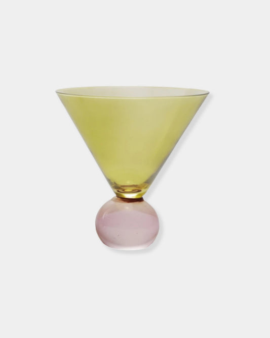 YELLOW & PINK - TWO-TONE MARTINI GLASS