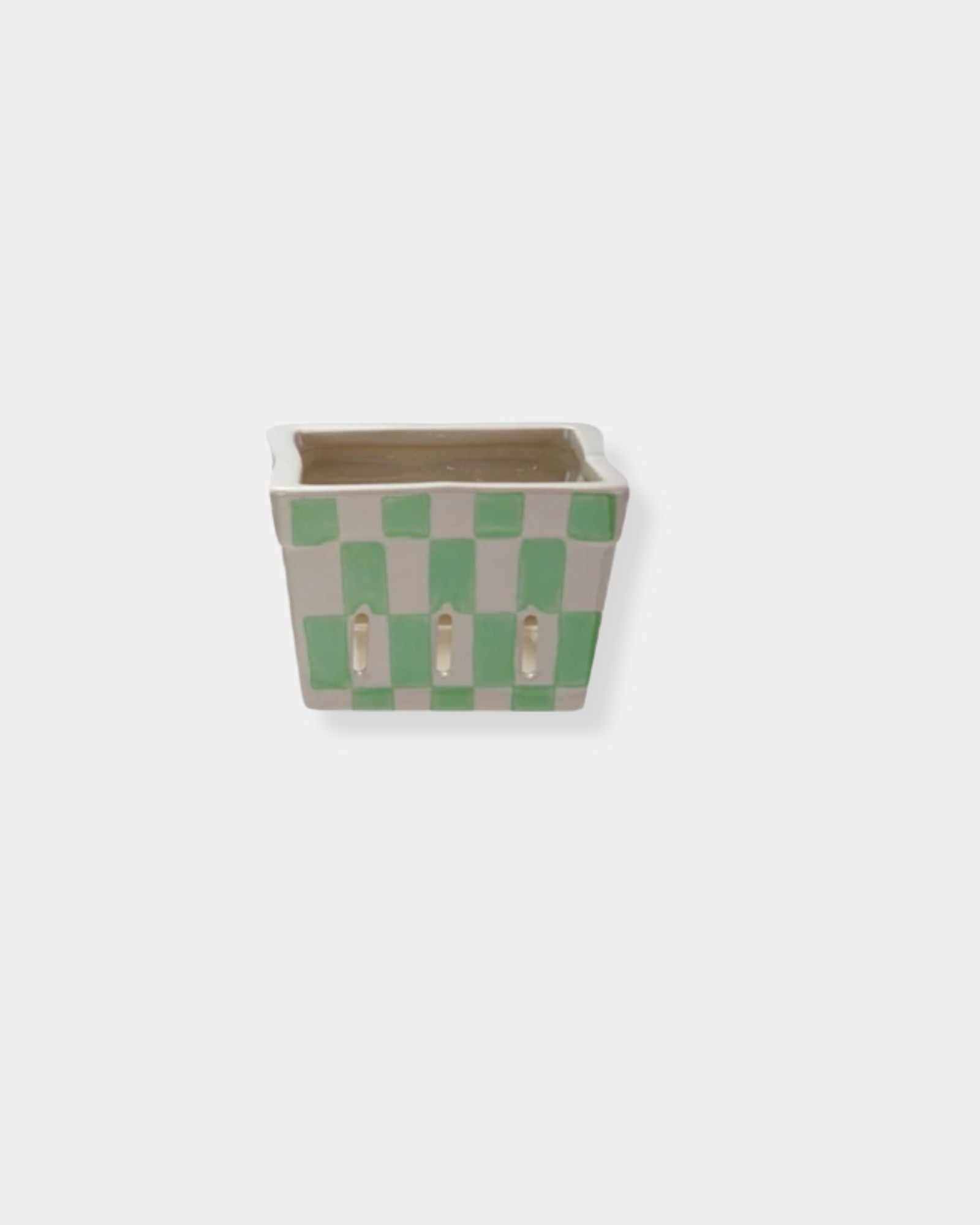 STONEWARE BERRY BASKET - GREEN