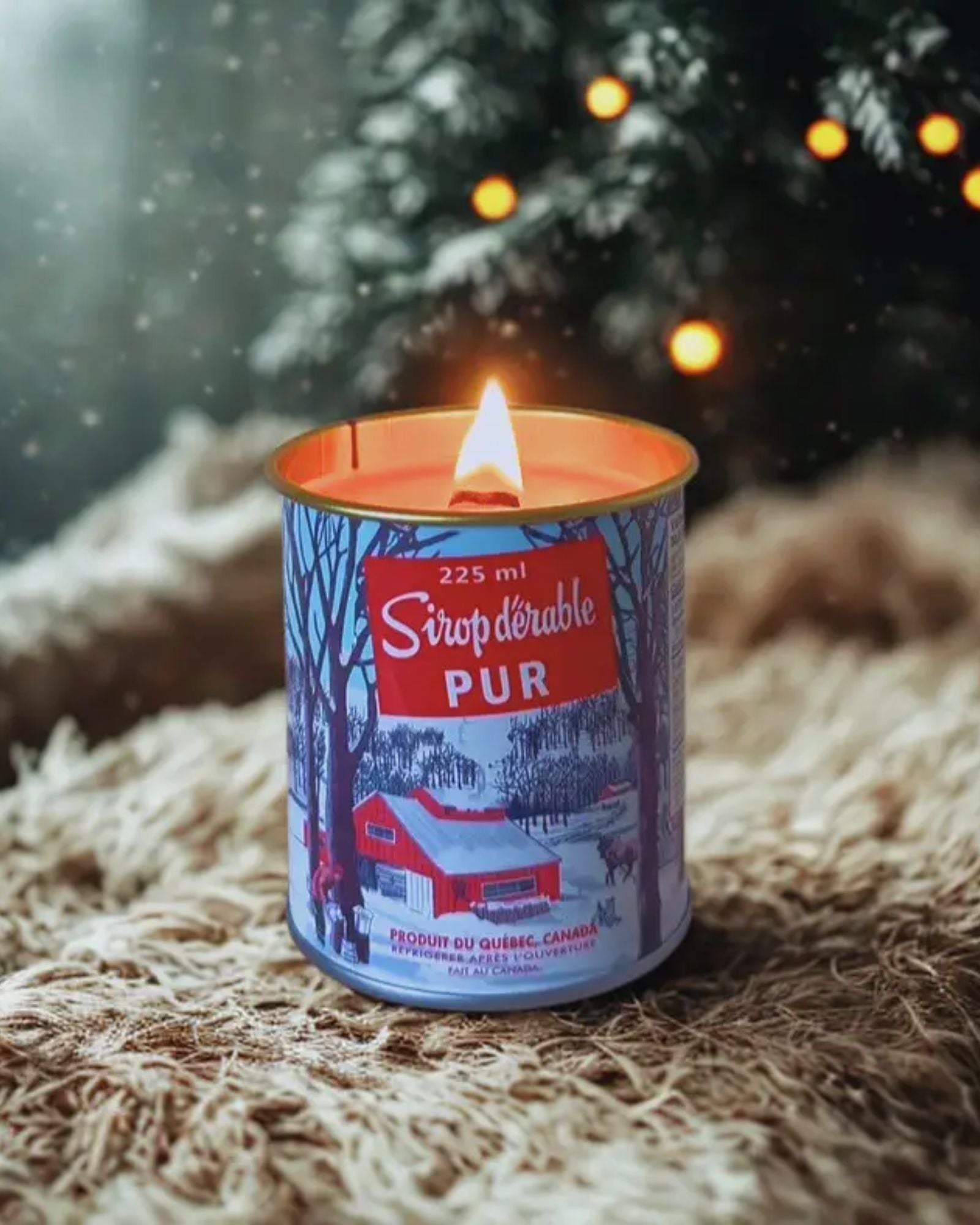 MAPLE SYRUP WOOD WICK CANDLE - 225ml TIN CAN