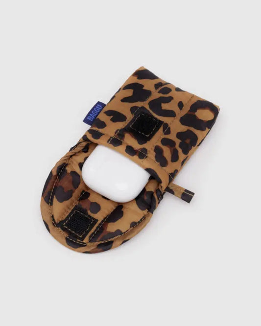 PUFFY EARBUDS CASE - LEOPARD
