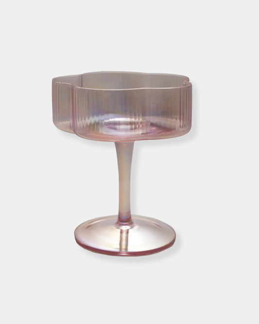 FLOWER SHAPED - STEMMED COUPE GLASS