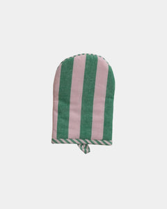 COTTON OVEN MIT - GREEN STRIPED