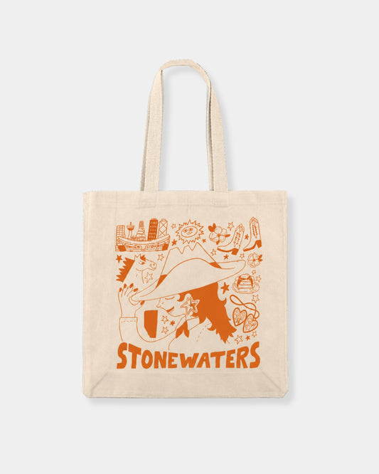 STONEWATERS COWGIRL ORANGE - TOTE BAG