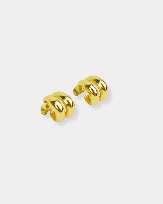GOLD TWIN HOOP EARRINGS