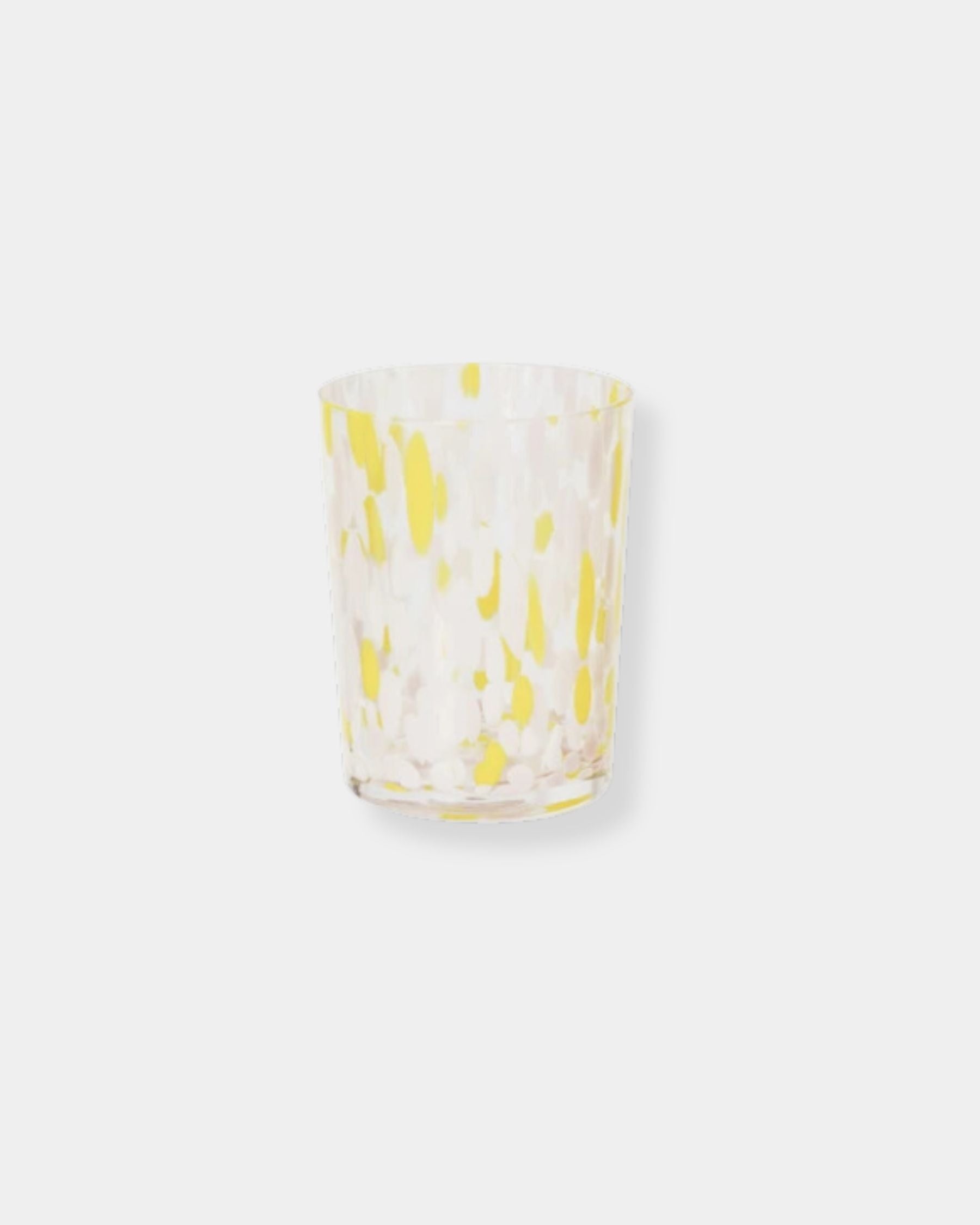 YELLOW CONFETTI DRINKING GLASS - 12oz