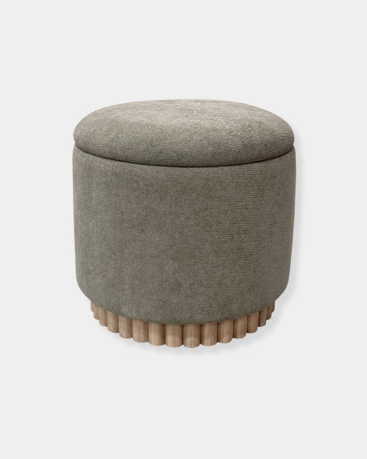 SADIE STORAGE OTTOMAN - MOSS & NATURAL