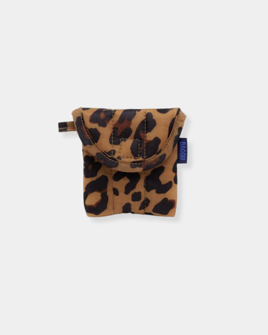 PUFFY EARBUDS CASE - LEOPARD
