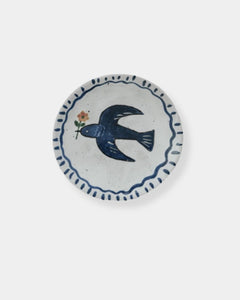 HAND PAINTED STONEWARE PLATE - BIRD